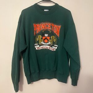green vintage princeton equestrian team sweatshirt large